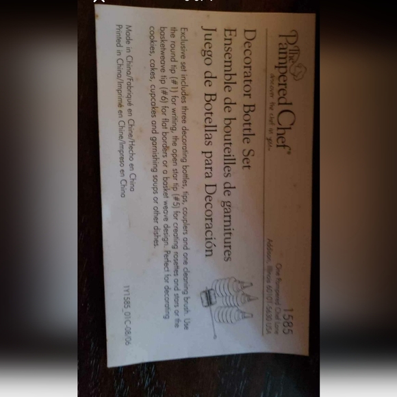 Pampered Chef Decorator Bottle Set - Picture 3 of 4